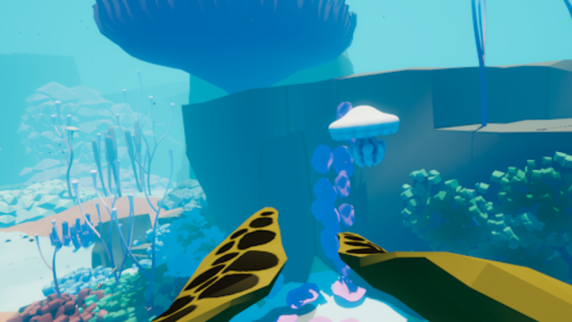 Envisioning corals - screenshot del gioco. Ecosistema in salute.png